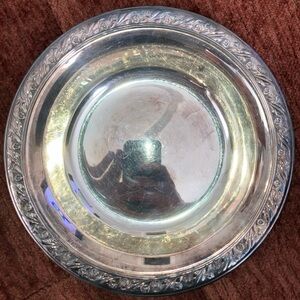 Antique Reed & Barton Small Silver Plate with Floral Design Number 1209